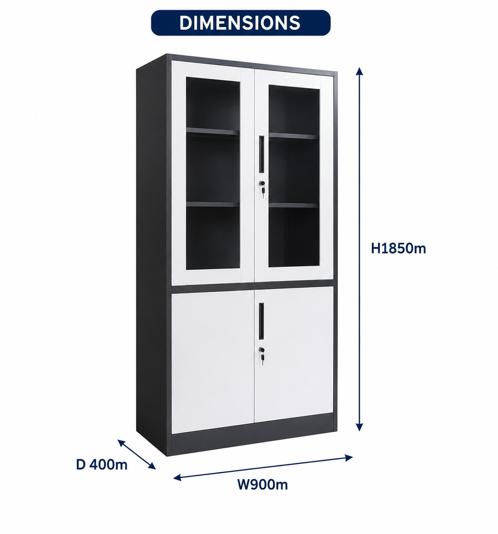 Armoire Métallique Vitrée 2 Portes Pro