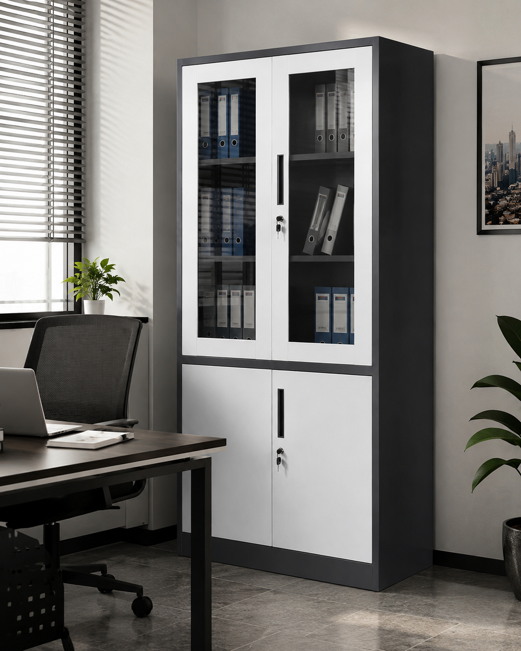 Armoire Métallique Vitrée 2 Portes Pro