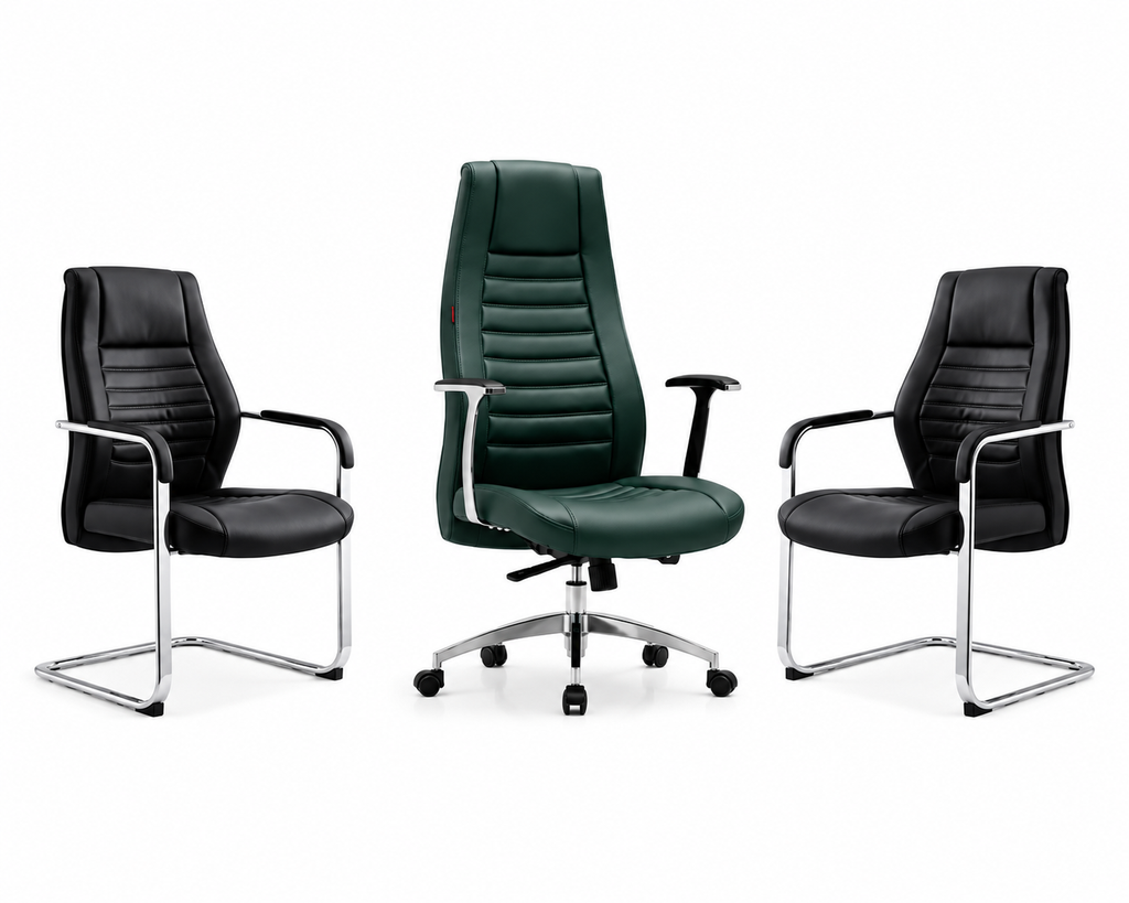 Pack Executive Emerald Fauteuil Président + 2 Fauteuils Visiteurs