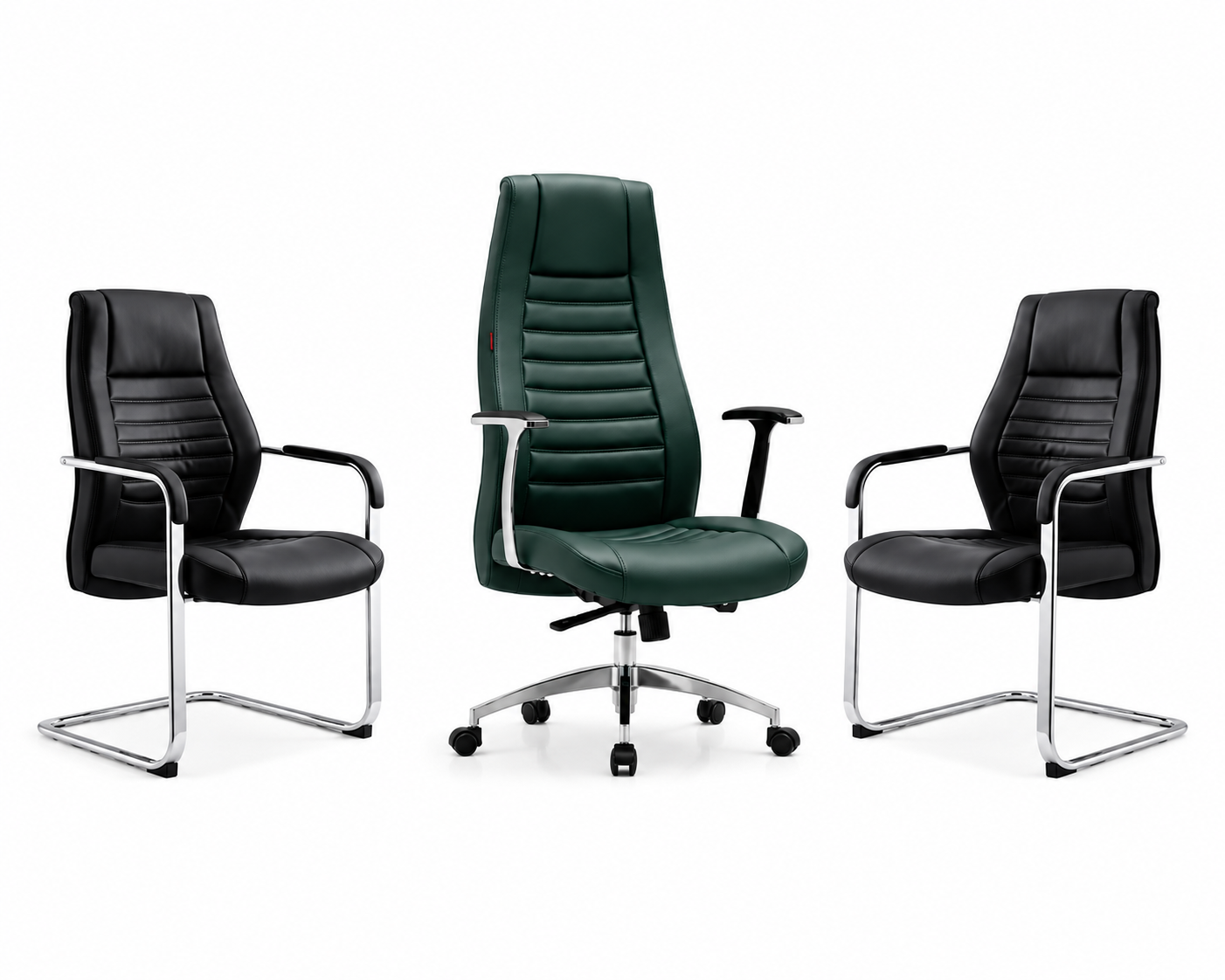 Pack Executive Emerald Fauteuil Président + 2 Fauteuils Visiteurs