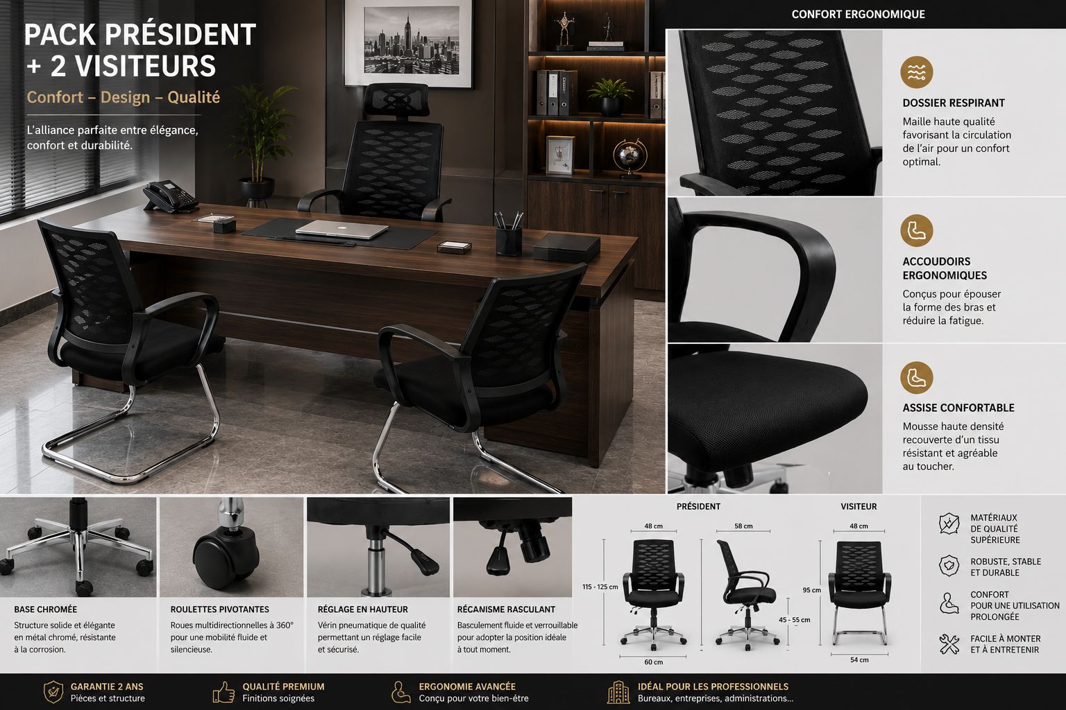 Pack Président + 2 Visiteurs